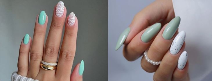 Мятный маникюр – 50 фото дизайна в мятном цвете | Cute nail art designs, Moon manicure, Mint nails